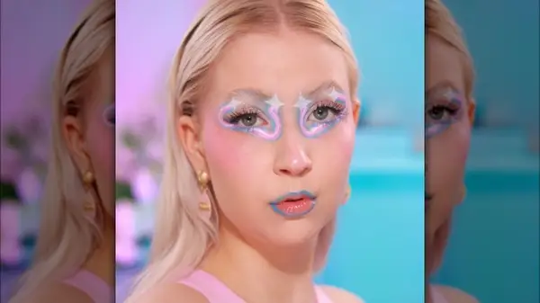 Trans flag inspired makeup