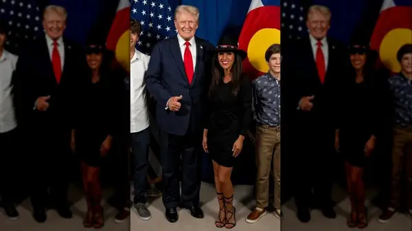 lauren boebert with her kids and trump