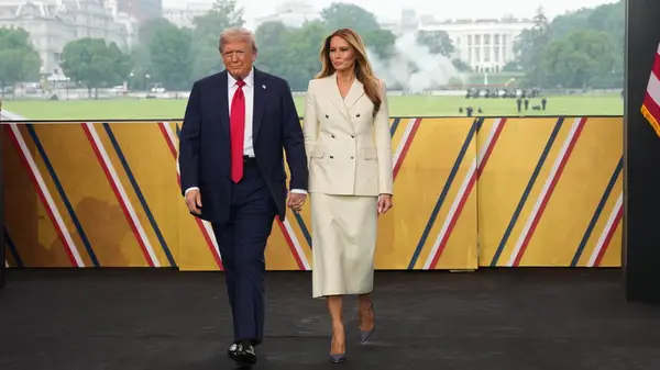 Melania and Donald Trump at US Army 250th anniversary