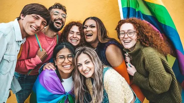 young people celebrating pride