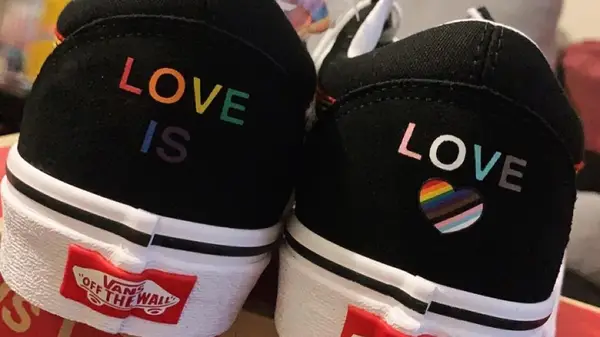 Pair of Vans Pride sneakers