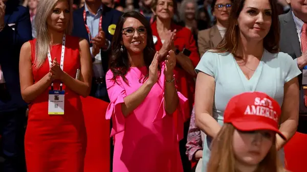 Lauren Boebert in a hot pink dress