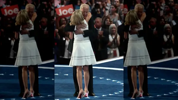 Jill Biden hugging Joe Biden in 2016