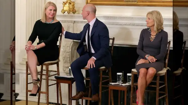 Jill Biden with Jeff Bezos at the White House