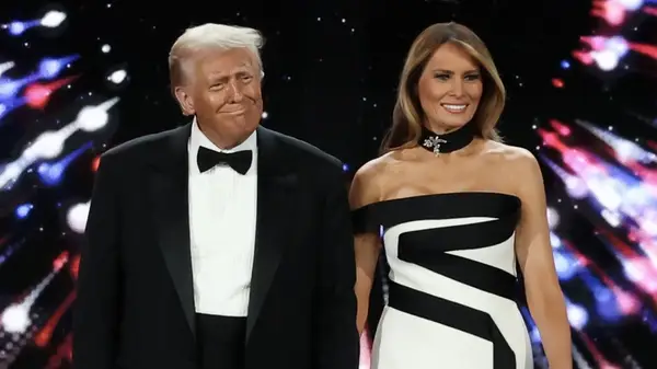 Donald Trump and Melania Trump at his inauguration