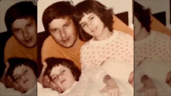 Melania Trump as a child with her dad and sister