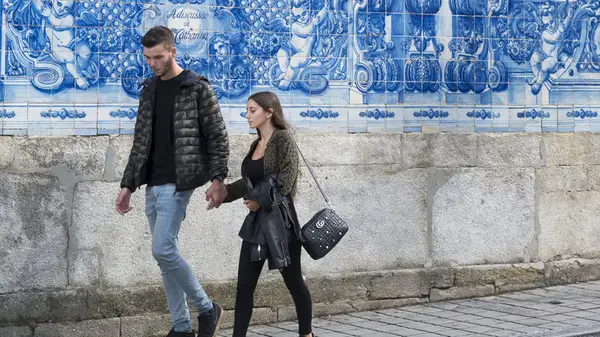 A couple walking together 