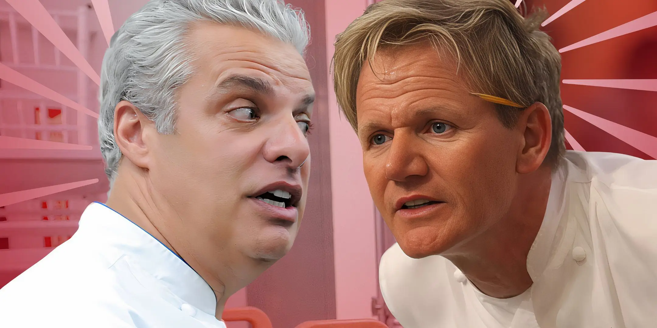 Eric Ripert e Gordon Ramsay sembrano arrabbiati.