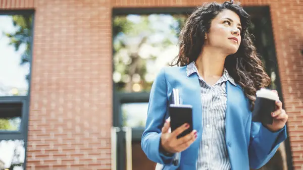 Woman on phone looking to side