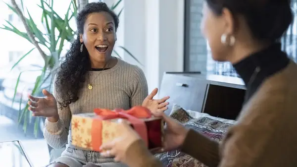 Woman receiving gift