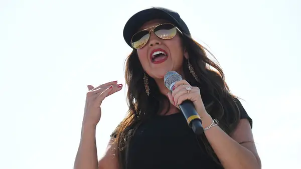 Lauren Boebert speaking at rally