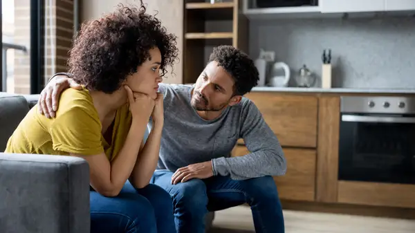 Couple having serious conversation