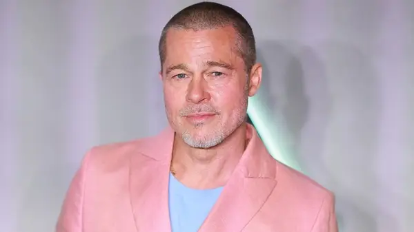 Brad Pitt with a neutral expression