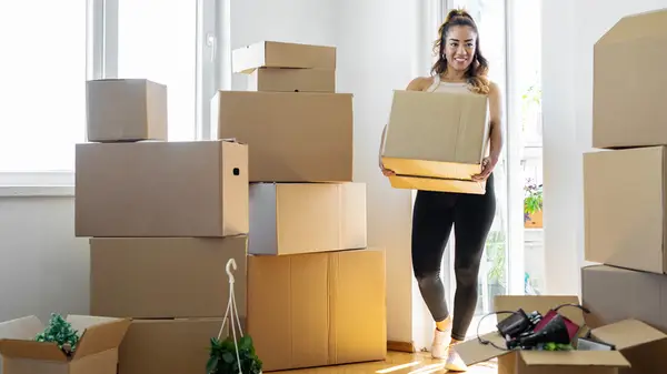woman moving alone