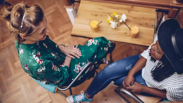 Lesbian couple on date