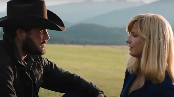 Kelly Reilly and Cole Hauser in a scene from Yellowstone