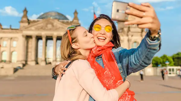 Couple taking selfie