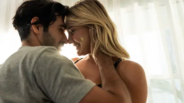 Couple getting romantic