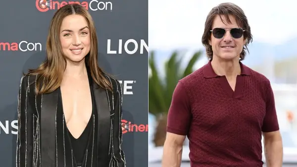 Ana de Armas with Tom Cruise side by side photos