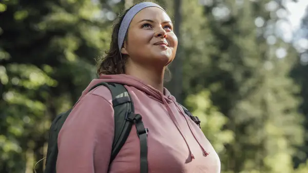 woman backpacking alone