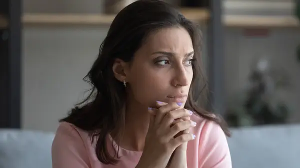 woman looking off to side