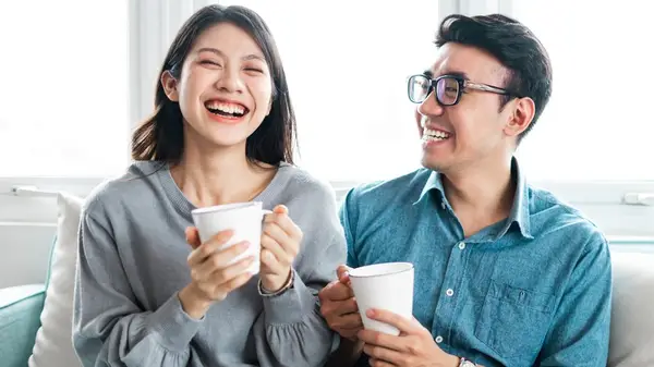 Couple laughing