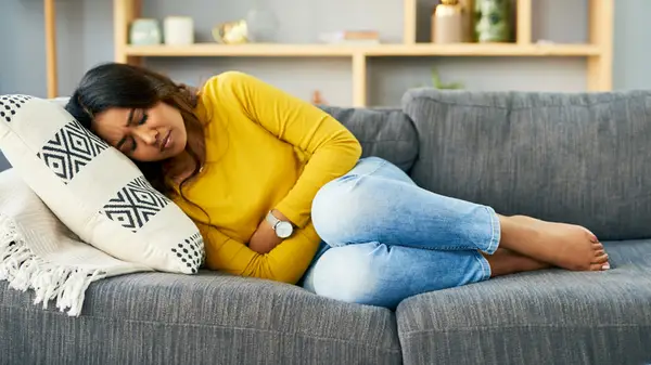 Woman with menstrual cramps