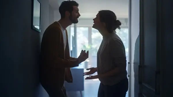 Man and woman in conflict