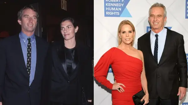 Side by side images of Robert F. Kennedy with Marcy Richardson Kennedy and Cheryl Hines