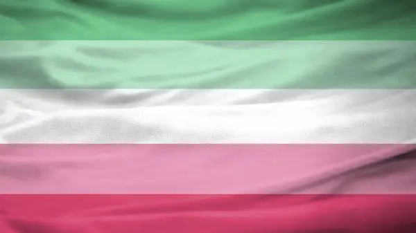 Pride flag representing abrosexuality, made up of green, white, and pink stripes
