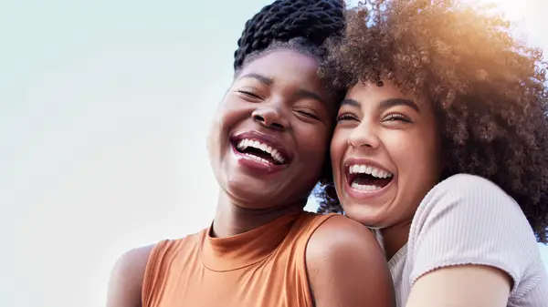 Best friends laughing