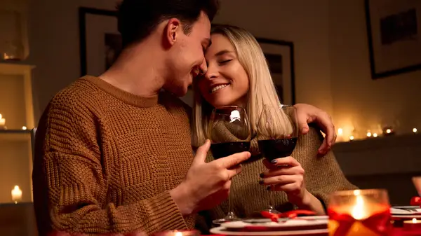 Couple having a romantic dinner together