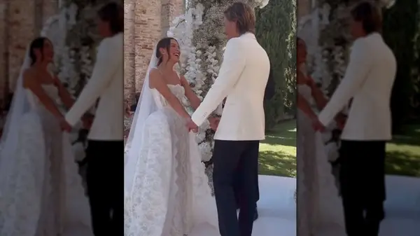 Millie Bobby Brown and Jake Bongiovi on their wedding day