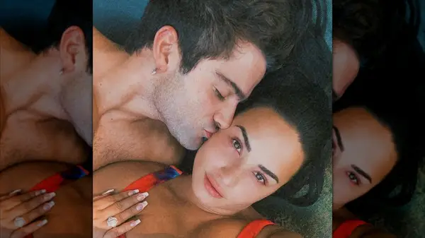 Max Ehrich kissing Demi Lovato