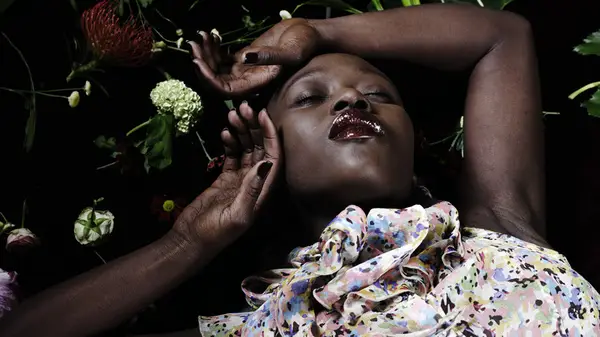 Person in plants peaceful