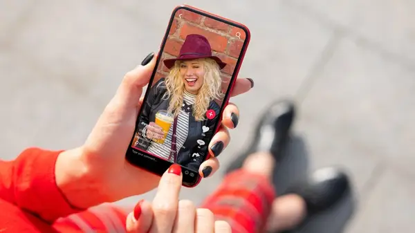 person looking at social media