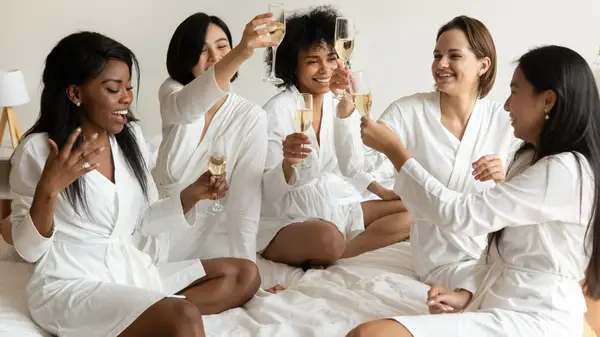 Bridal party prepares for wedding