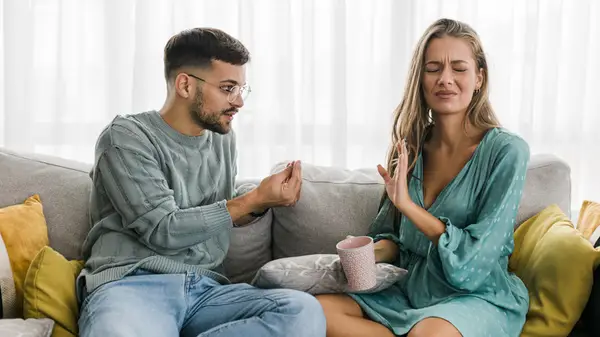 Woman and man arguing