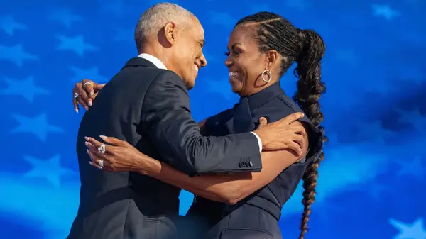 Michelle and Barack at the DNC in August 2024