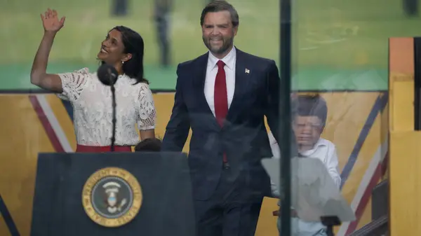 Usha Vance and JD and son in June 2025