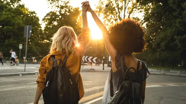 happy couple outside