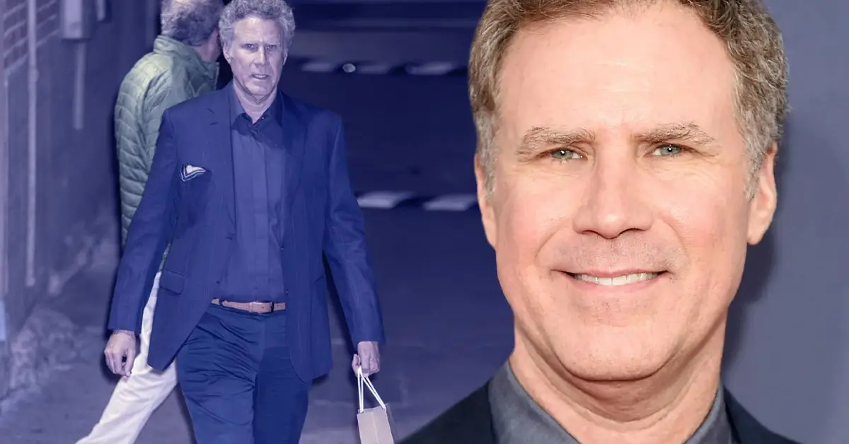 Will Ferrell i jakkesæt og slips paparazzi skud
