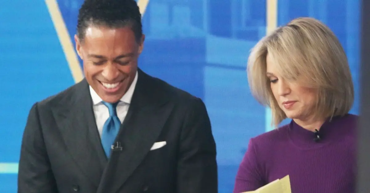 T.J. Holmes und Amy Robach am Set von Good Morning America