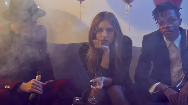 woman bored at party