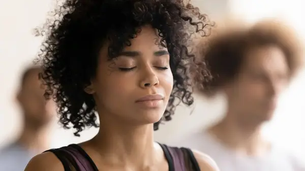 Woman doing breathwork