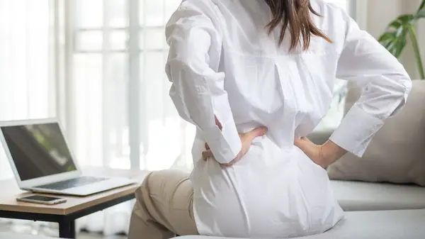 woman with back pain