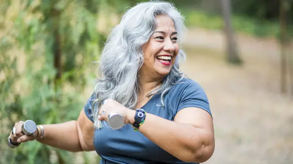 Woman lifting weights