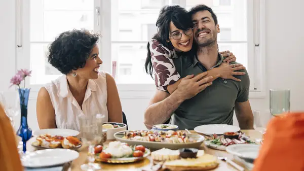 Friends having a meal