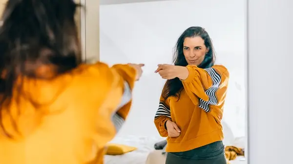 woman building up self-esteem