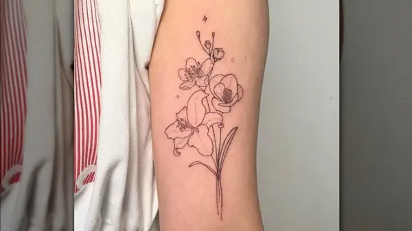Floral bouquet tattoo
